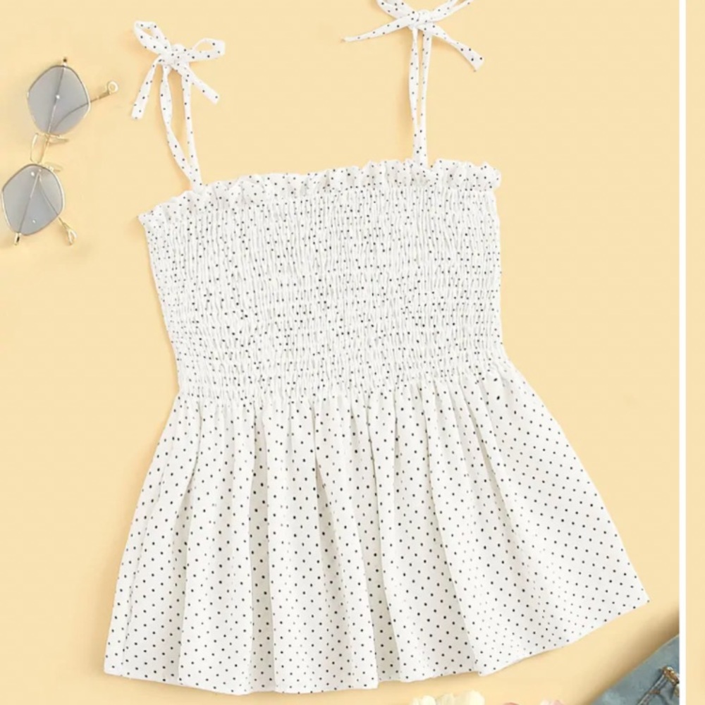 Polka dot crop top tank